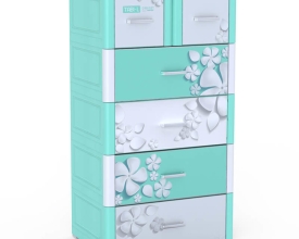 Tủ nhựa Duy Tân Tabi xanh 5 hộc