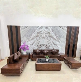 bộ sofa gỗ hiện đại - Khung gỗ tự nhiên 100%