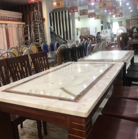 Bộ bàn ghế ăn mặt đá